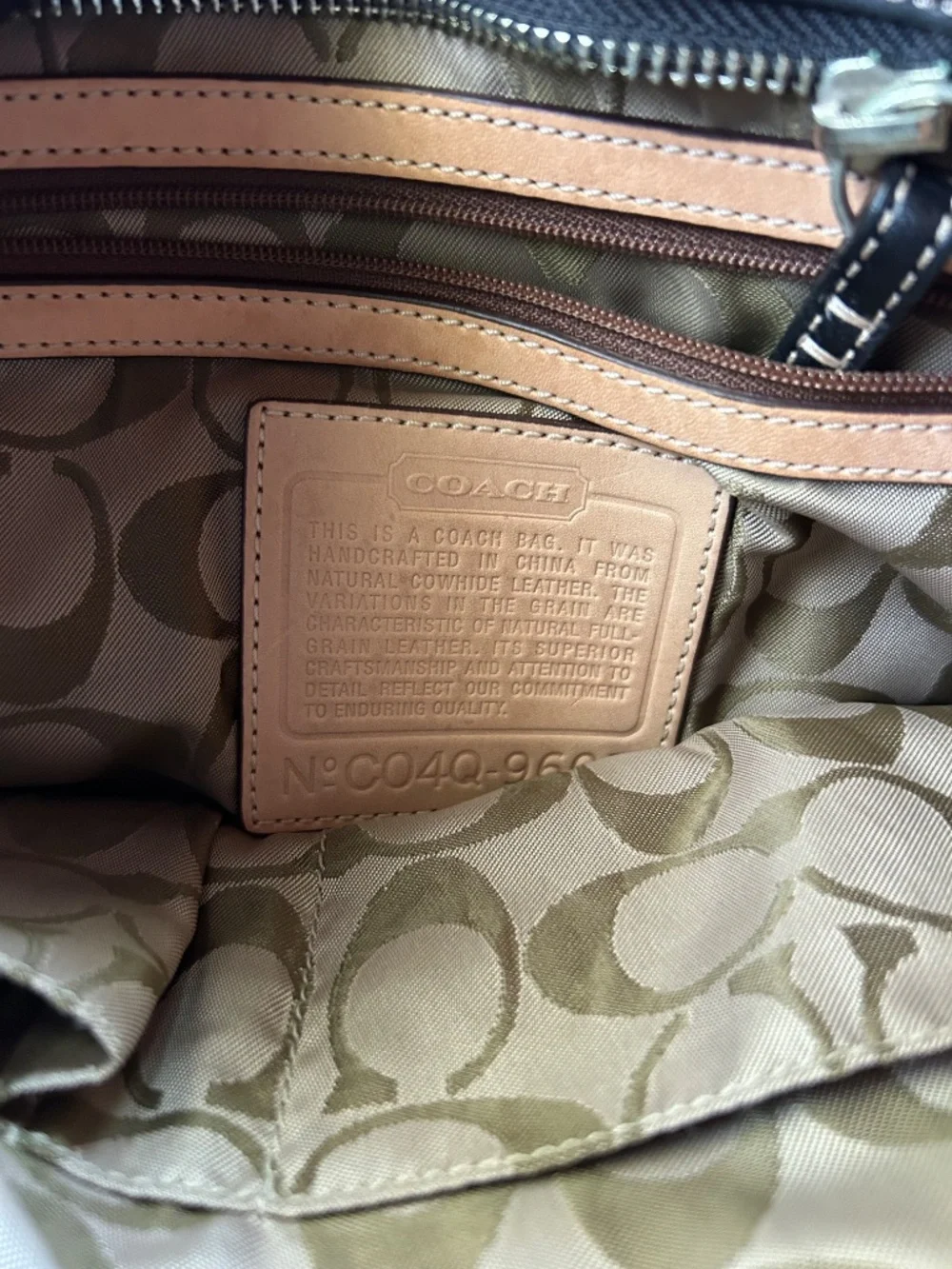 Coach Hamptons Leather Satchel / Tote (Model 7555)